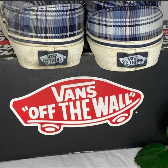 VANS blue NAVY KINGDOM plaid classic shoe blue MENS 6 women’s  8 Navy Ki… - Picture 6 of 8